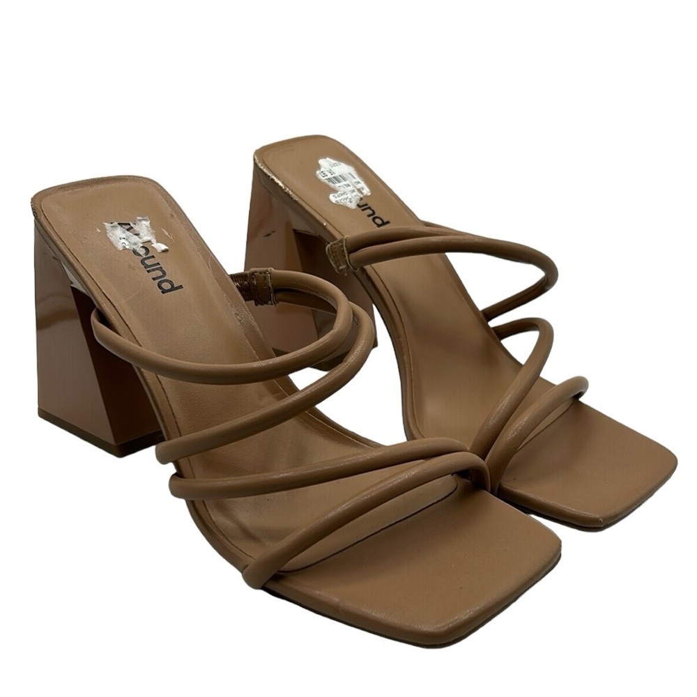 Abound Tan Y2K 90's Slip On Chunky Heel Sandals Size 6.5 M New without tags!‎